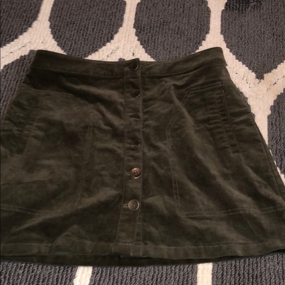 army green corduroy skirt